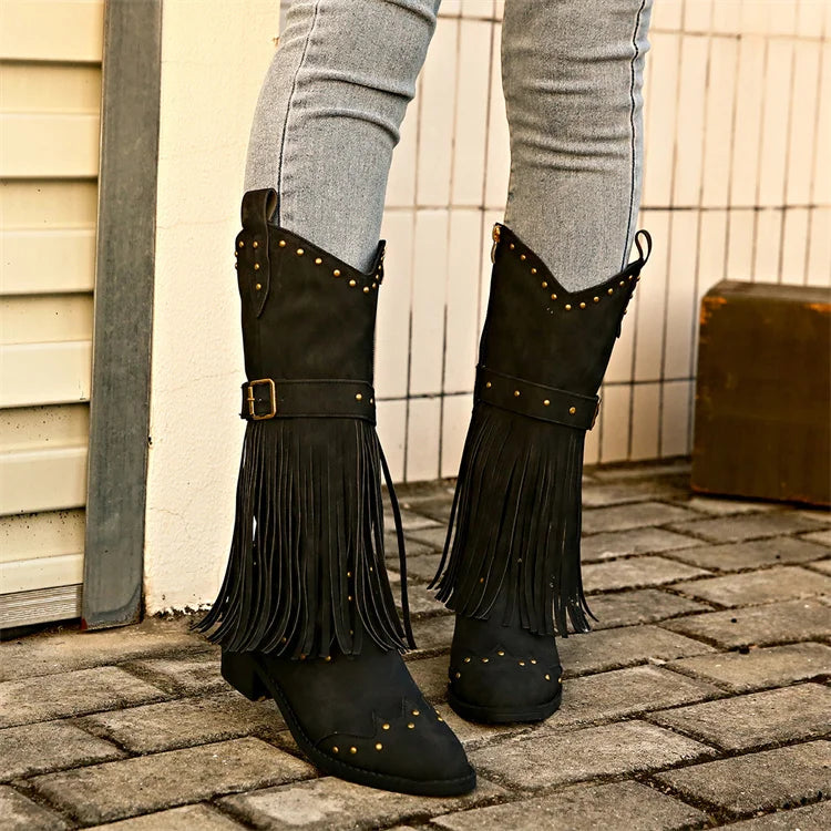Women Western Cowgirl Calf Womens PU Leather