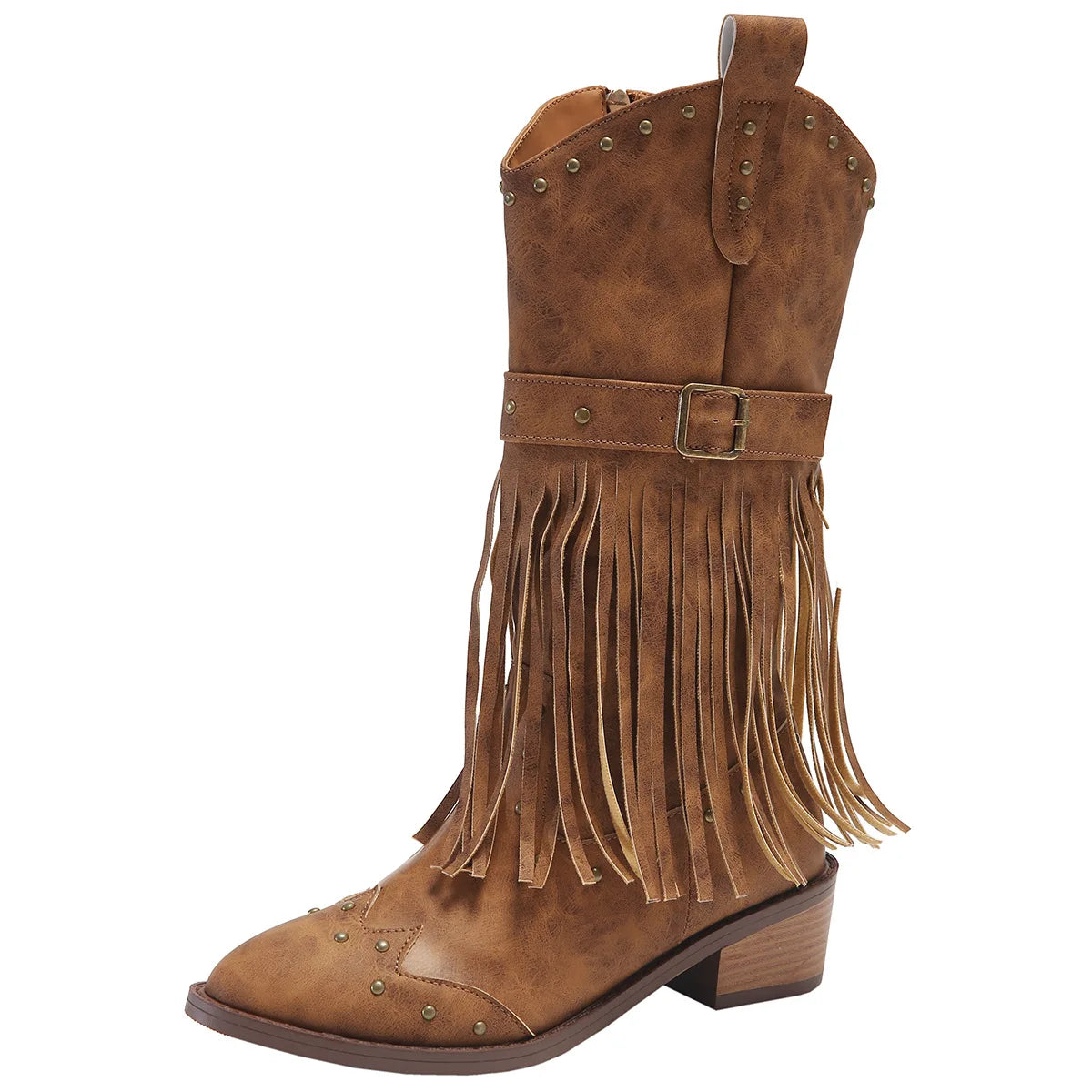Women Western Cowgirl Calf Womens PU Leather