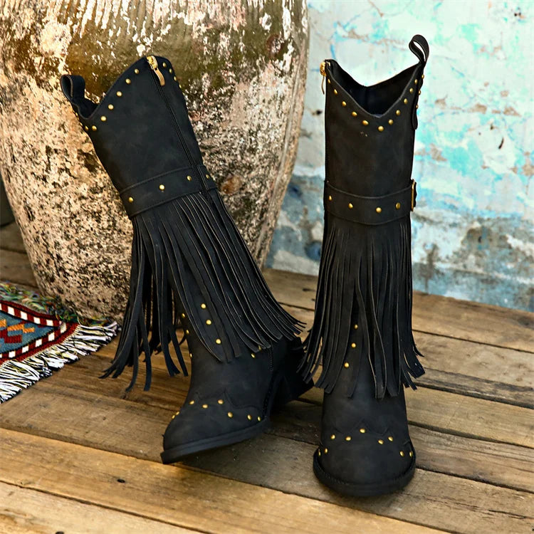 Women Western Cowgirl Calf Womens PU Leather