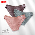 FINETOO 3Pcs Cotton Panties Solid Women's Comfort Underwear Skin-Friendly Briefs Female Sexy Low-Rise Intimates Intimates M-4xl