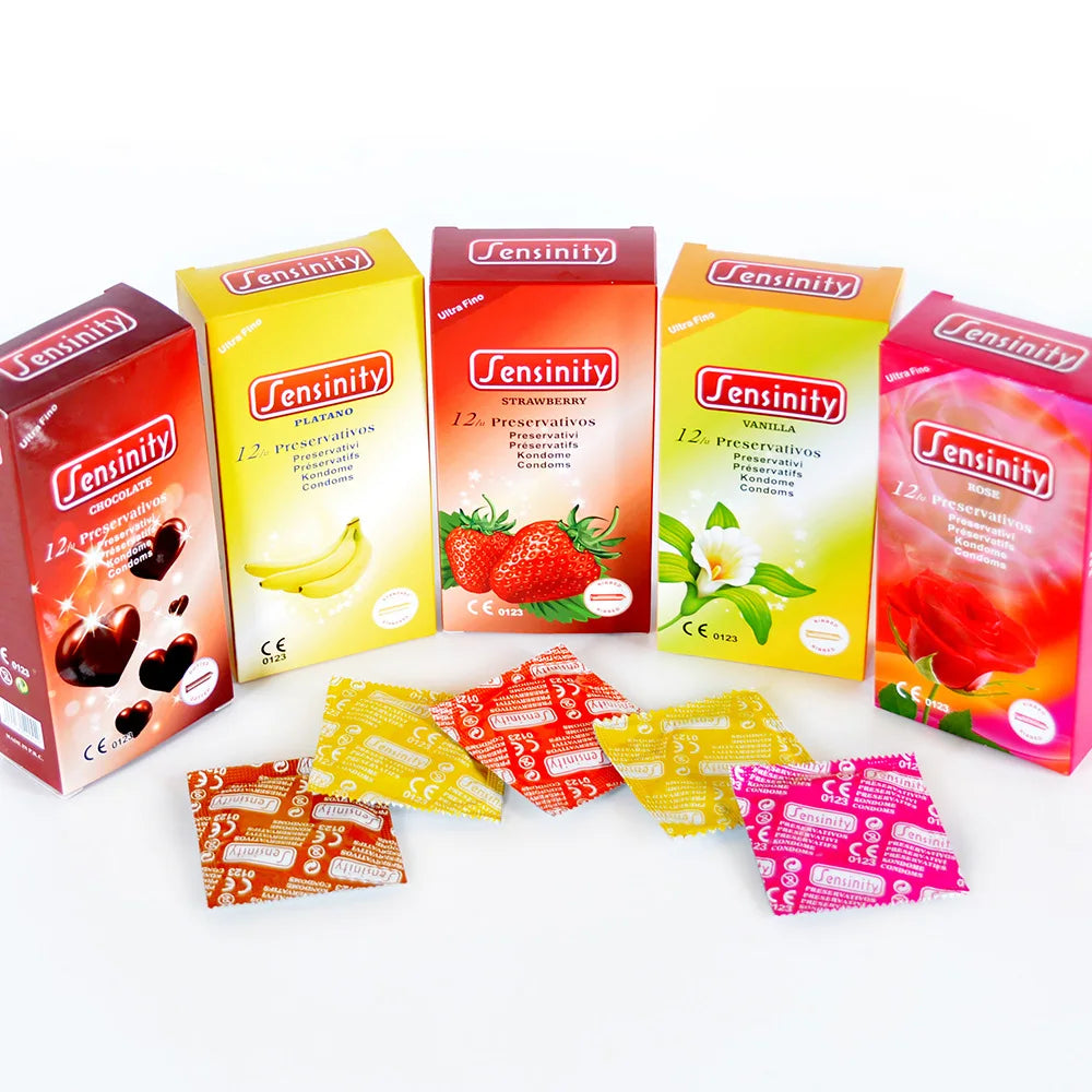 12/10pcs Fruit Ultra Thin Condoms Intimate Goods Sex Products Toys for Adults 18 Penis Sleeve Long-Lasting Sex Toys for Men