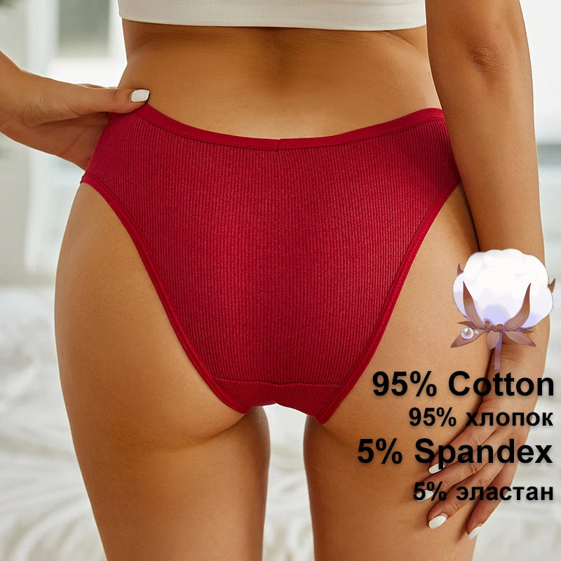 FINETOO 3Pcs Cotton Panties Solid Women's Comfort Underwear Skin-Friendly Briefs Female Sexy Low-Rise Intimates Intimates M-4xl